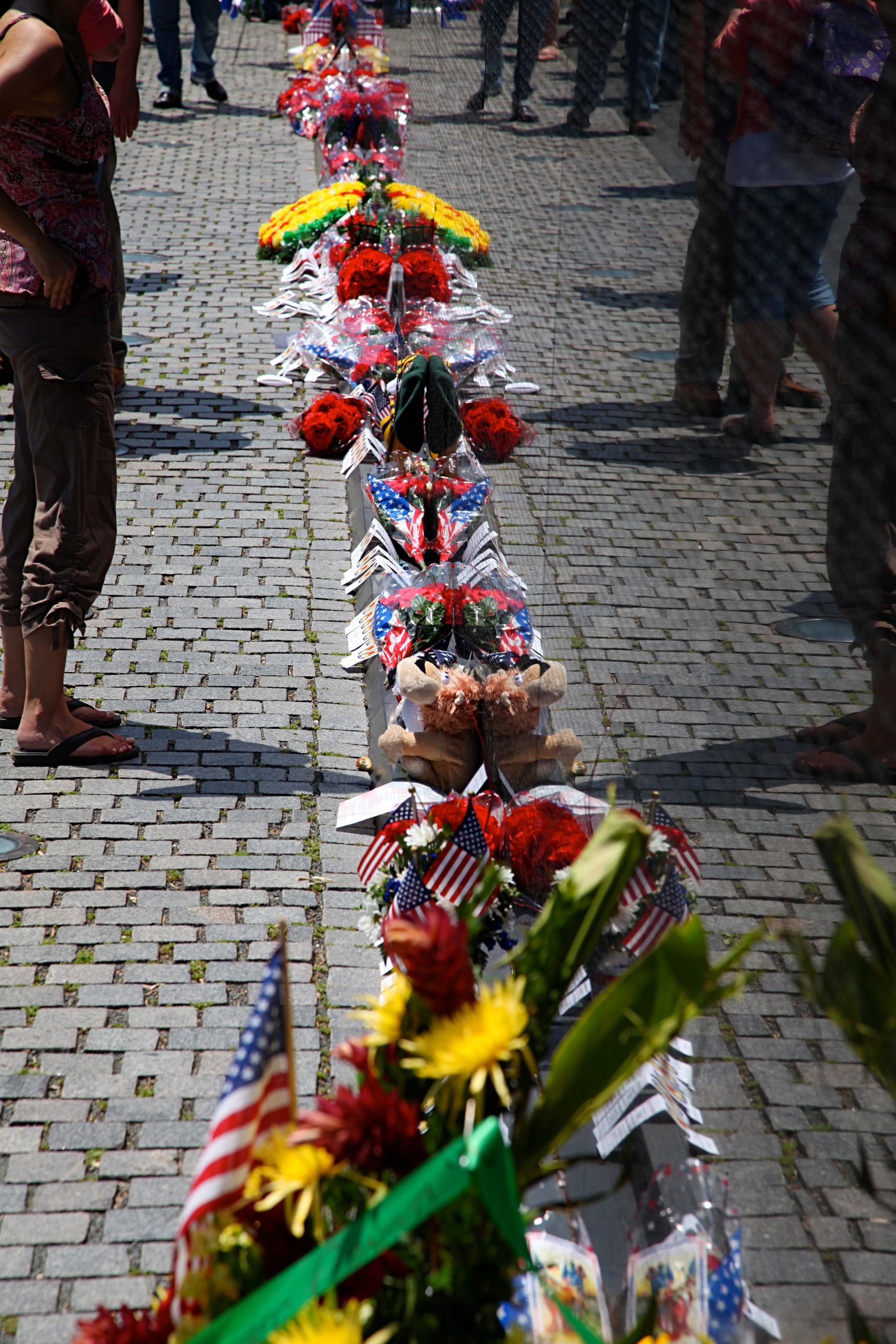 Flowers at the Vietnam Memorial