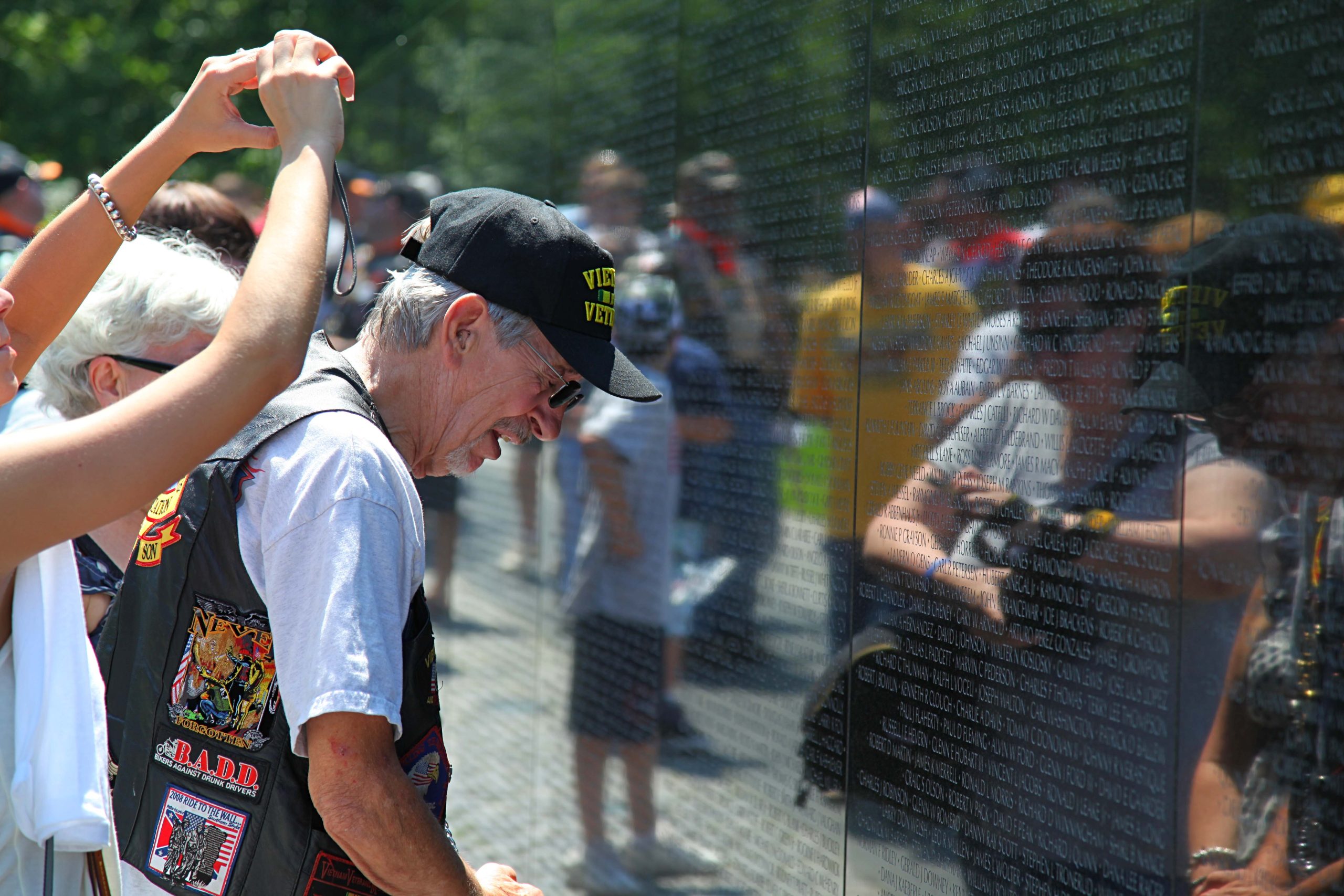 Veteran at the Vietnam Veterans Memorial Washington 
