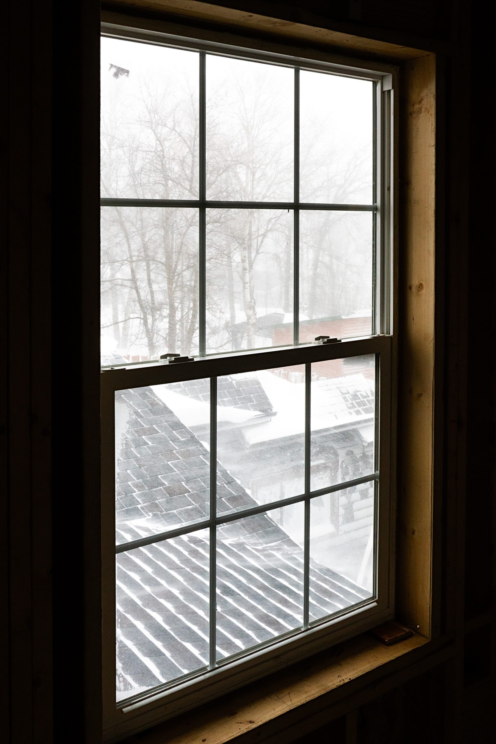 Blizzard through the window