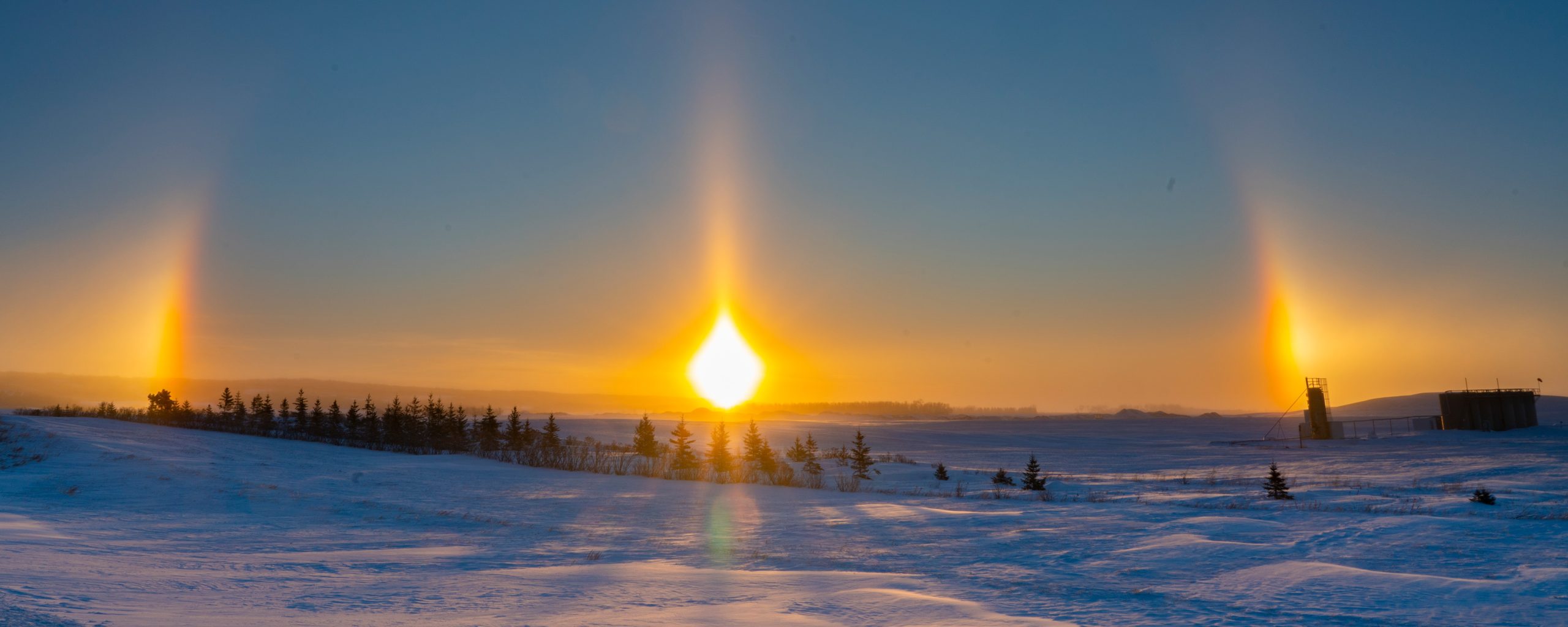 Sun Dogs of Winter form from ice crystals in the air